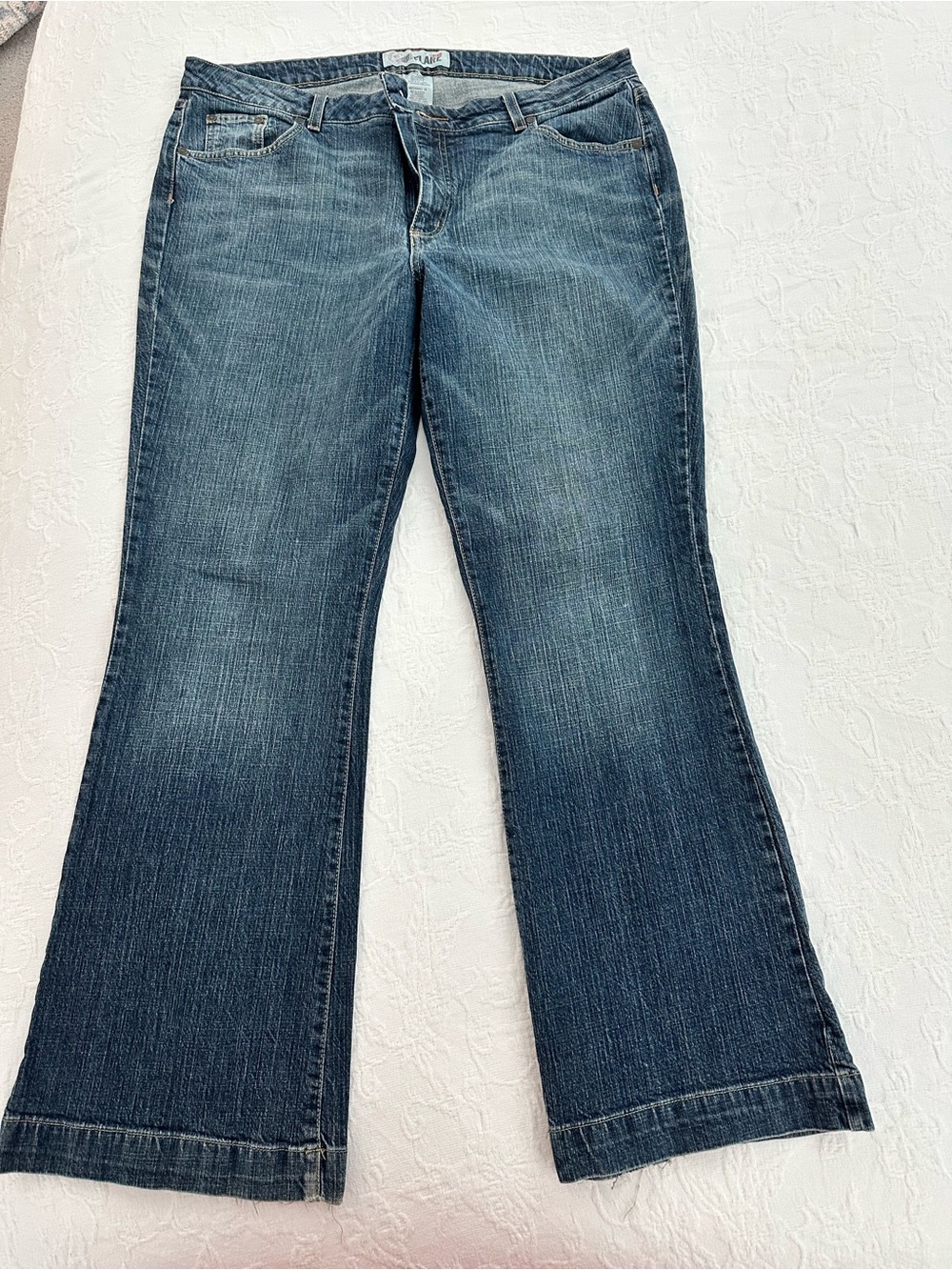 Faded Glory Women's Wide Leg Jeans - Medium Blue Wash